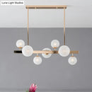 Modern gold frosted glass round island pendant – kitchen light