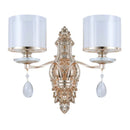 DecorBites™ Modern Dual Cylinder 2-Light Gold Wall Sconce with Clear and Frosted Glass
