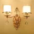 DecorBites™ Modern Dual Cylinder 2-Light Gold Wall Sconce with Clear and Frosted Glass