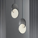 Modern gold geometric circle pendant light dining room overlapping discs