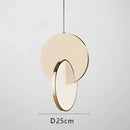 Modern gold geometric circle pendant light dining room overlapping discs