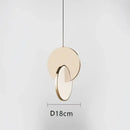 Modern gold geometric circle pendant light dining room overlapping discs