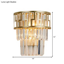 Modern gold geometric clear crystal wall lamp bedroom sconce fixture