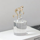 Modern gold geometric crystal sculpture living room worker figurine
