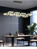 Modern gold geometric cube chandelier dining room 110v-120v light