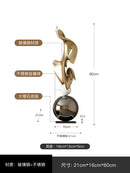 Modern gold geometric electroplating art sculpture living room decor