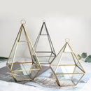 Modern gold geometric glass vase living room hanging terrarium