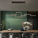 Modern gold geometric led pendant lights for dining room
