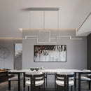 Modern gold geometric led pendant lights for dining room