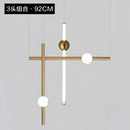 Modern gold geometric line frame pendant lights dining room glass globe