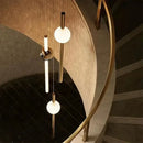 Modern gold geometric line frame pendant lights dining room glass globe