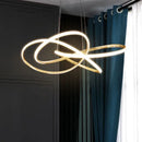 Modern gold geometric line led chandelier dining room pendant light