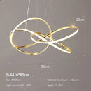 Modern gold geometric line led chandelier dining room pendant light