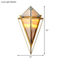 Modern gold geometric wall sconce amber glass living room light