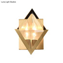 Modern gold geometric wall sconce clear crystal bedroom light