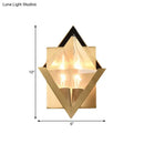 Modern gold geometric wall sconce clear crystal bedroom light