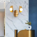 Modern gold geometric wall sconce light – living room 2-light lamp