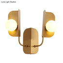 Modern gold geometric wall sconce light – living room 2-light lamp