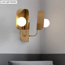 Modern gold geometric wall sconce light – living room 2-light lamp