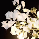 Modern gold ginkgo branch leaf led chandelier for living room