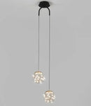 Modern gold glass ball dual head pendant light bedroom