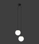 Modern gold glass ball dual head pendant light bedroom