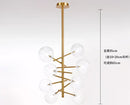 Modern gold glass ball iron chandelier living room light