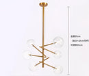 Modern gold glass ball iron chandelier living room light