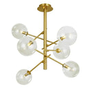 Modern gold glass ball iron chandelier living room light
