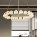Modern gold glass ball led ceiling chandelier living room light