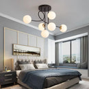 Modern gold glass ball led ceiling chandelier living room light