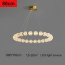 Modern gold glass ball led ceiling chandelier living room light