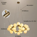Modern gold glass ball led chandelier – dining room pendant light