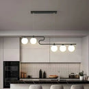 Modern gold glass ball led chandelier dining room pendant light