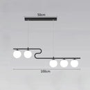 Modern gold glass ball led chandelier dining room pendant light