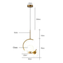 Modern gold glass ball led chandelier dining room pendant light
