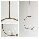 Modern gold glass ball led chandelier dining room pendant light