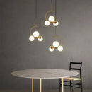 Modern gold glass ball led chandelier dining room pendant light