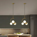 Modern gold glass ball led chandelier dining room pendant light