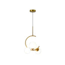 Modern gold glass ball led chandelier dining room pendant light
