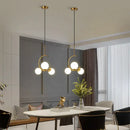Modern gold glass ball led chandelier dining room pendant light