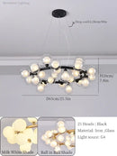 Modern gold glass ball led chandelier for dining room