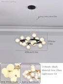 Modern gold glass ball led chandelier for dining room