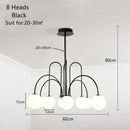 Modern gold glass ball led chandelier for dining room