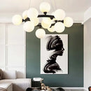 Modern gold glass ball led chandelier for dining room