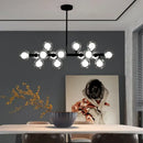 Modern gold glass ball led chandelier for dining room