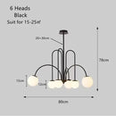 Modern gold glass ball led chandelier for dining room