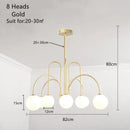 Modern gold glass ball led chandelier for dining room