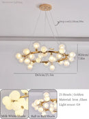 Modern gold glass ball led chandelier for dining room