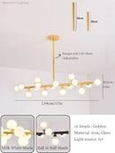 Modern gold glass ball led chandelier for dining room